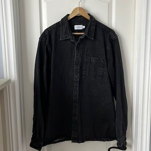 Topman Black Casual Button-Down Shirt